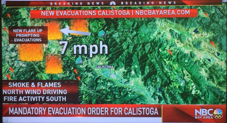 Calistoga mandatory evacuation graphic