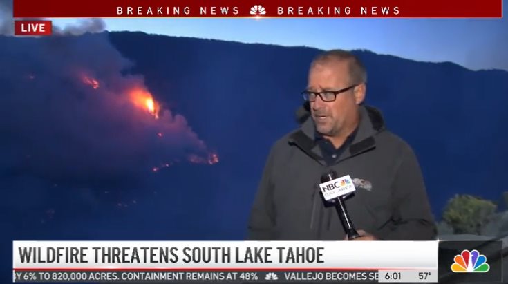 Live report as wildfire threatens South Lake Tahoe