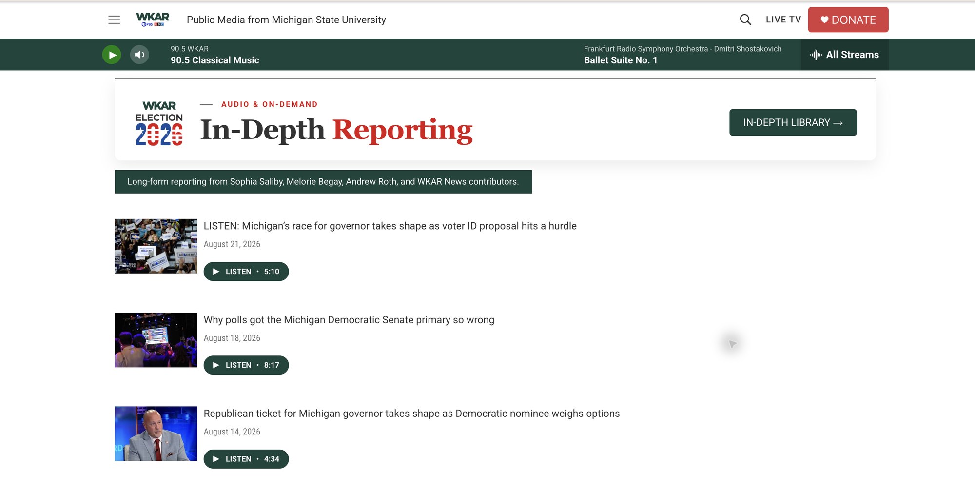 The Election 2026 in-depth reporting library