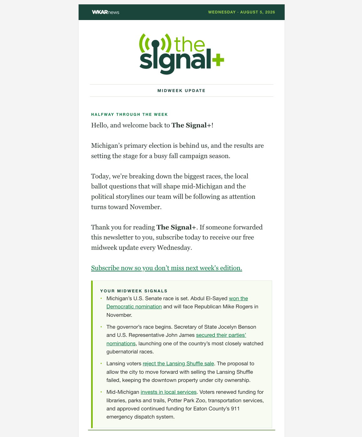 The Signal Plus midweek briefing