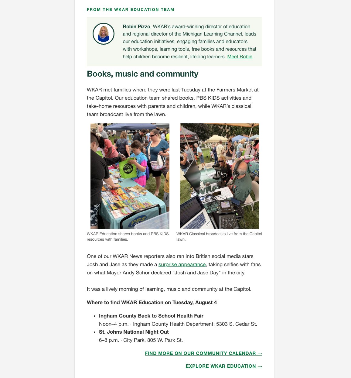WKAR Education team community reporting module