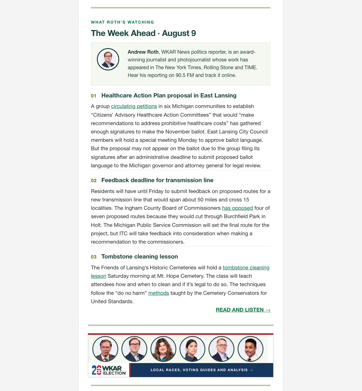 What Roth's Watching reporter-led Week Ahead module